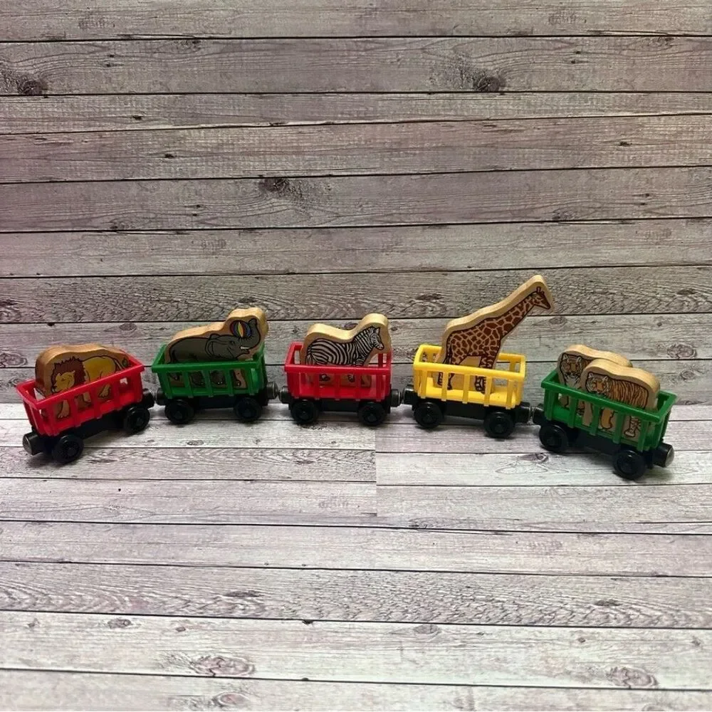 Thomas & Friends Railway Colorful Wooden Animal circus and Train Set vintage